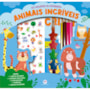 Livro Kit de colorir Animais incríveis - Kit livro com lapiseira, lápis borracha e adesivos