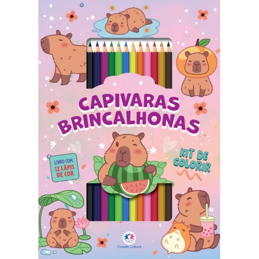 Livro Kit de colorir Capivaras brincalhonas