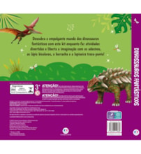 Livro Kit de colorir Dinossauros fantásticos - Kit livro com lapiseira, lápis borracha e adesivos