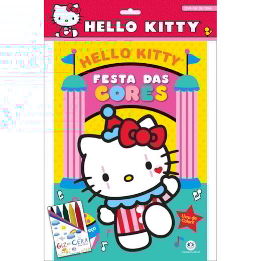 Livro Kit de colorir Hello Kitty - com giz de cera