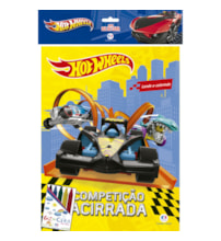 Livro Kit de colorir Hot Wheels - com giz de cera