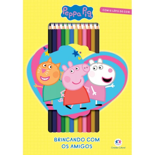 Livro Kit de colorir Peppa Pig - Brincando com os amigos