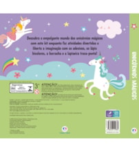 Livro Kit de colorir Unicórnios mágicos - Kit livro com lapiseira, lápis borracha e adesivos