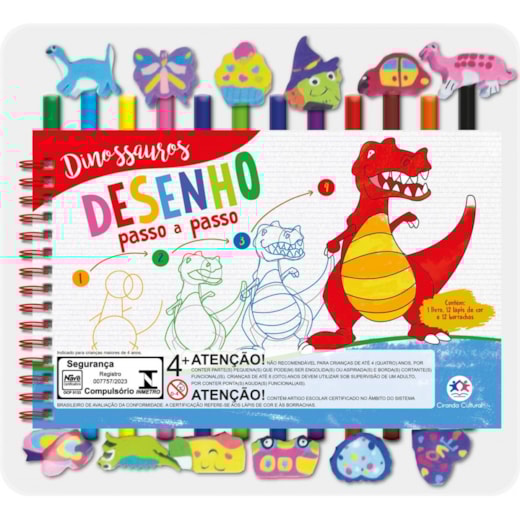 Livro Kit escolar -  borrachas Dinossauros