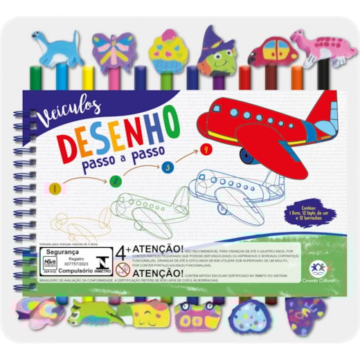 Livro Kit escolar -  borrachas Veículos
