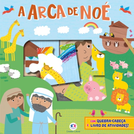 Livro Kit livro com quebra-cabeça A arca de Noé