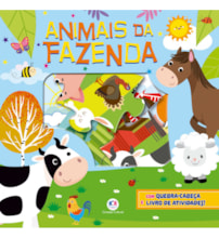 Livro Kit livro com quebra-cabeça Animais da Fazenda