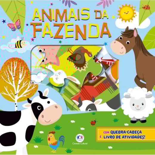 Livro Kit livro com quebra-cabeça Animais da Fazenda