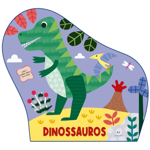 Livro Kit livro com quebra-cabeça Dinossauros - Livro com Quebra Cabeça