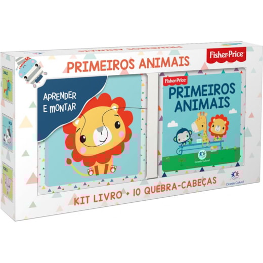 Livro Kit livro com quebra-cabeça Fisher-Price - Primeiros Animais