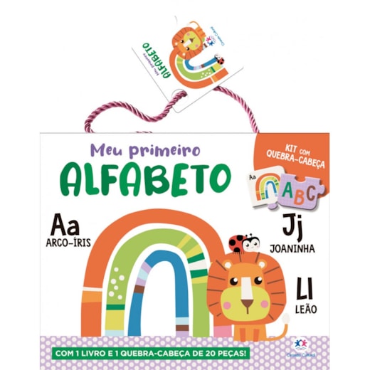 Livro Kit livro com quebra-cabeça Meu primeiro alfabeto - Kit com livro e quebra-cabeça de 20 peças