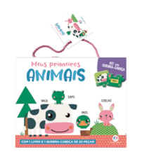 Livro Kit livro com quebra-cabeça Meus primeiros animais - Kit com livro e quebra-cabeça de 20 peças