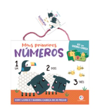 Livro Kit livro com quebra-cabeça Meus primeiros números - Kit com livro e quebra-cabeça de 20 peças