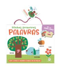 Livro Kit livro com quebra-cabeça Minhas primeiras palavras - Kit com livro e quebra-cabeça de 20 peças