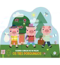 Livro Kit livro com quebra-cabeça Os três porquinhos - Livro com Quebra Cabeça