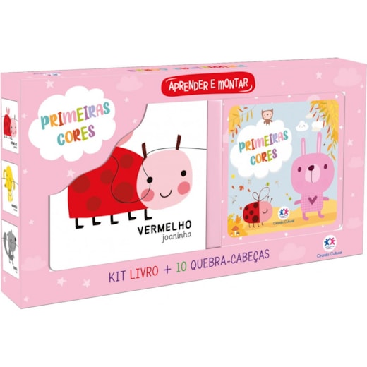 Livro Kit livro com quebra-cabeça Primeiras Cores
