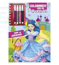 Livro Livro de colorir + canetinhas Colorindo com as princesas