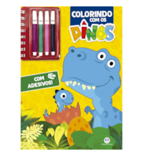 Livro Livro de colorir + canetinhas Colorindo com os dinos