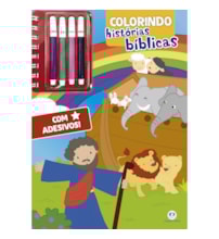 Livro Livro de colorir + canetinhas Colorindo histórias bíblicas