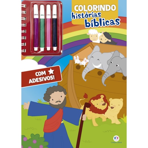 Livro Livro de colorir + canetinhas Colorindo histórias bíblicas