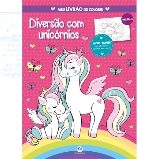 Livro Livro tapete Diversão com unicórnios - Meu livrão de colorir