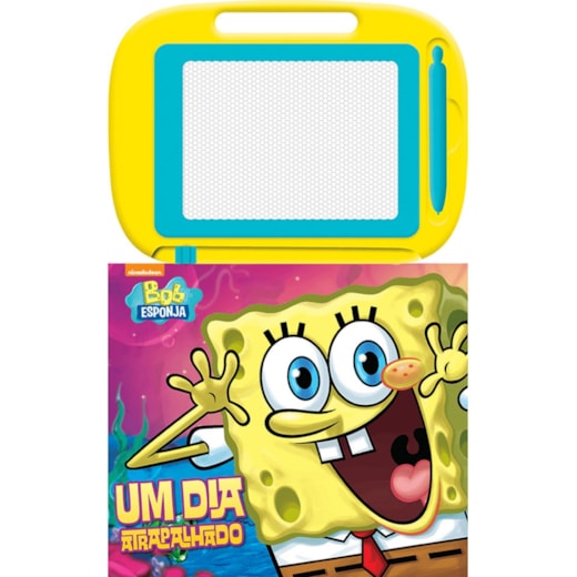 Livro Lousa magnética Bob Esponja - Um dia atrapalhado