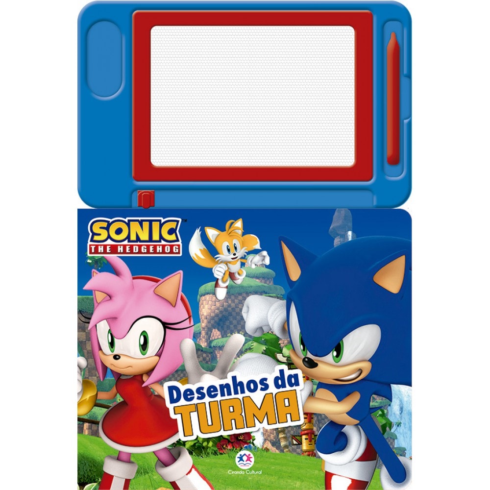Livro Lousa magnética Sonic - Desenhos da Turma - Ciranda Cultural