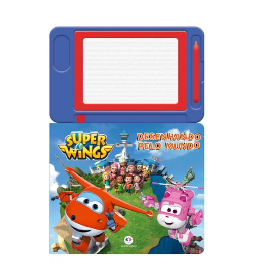 Livro Lousa magnética Super Wings - Desenhando pelo mundo