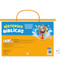 Livro Maleta Histórias bíblicas - Livro maleta divertida com lápis e cartela de adesivos