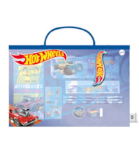 Livro Maleta Hot Wheels - Livro maleta divertida com lápis e cartela de adesivos