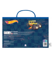 Livro Maleta Hot Wheels - Livro maleta divertida com lápis e cartela de adesivos