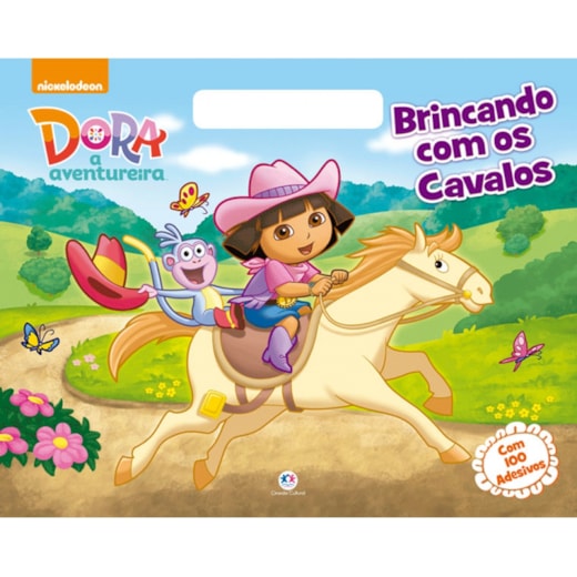 Livro Megabloco Dora, a Aventureira - Brincando com os cavalos