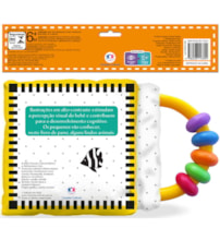 Livro Pano Animais - Livro de alto contraste com chocalho - Coleção Montessori