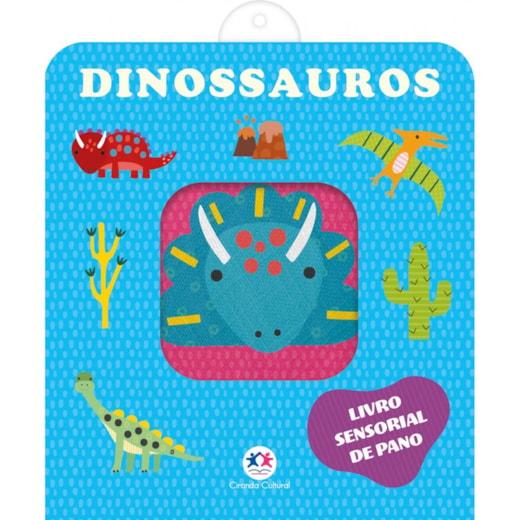 Livro Pano Dinossauros - Livro sensorial de pano para bebês