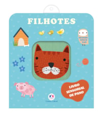 Livro Pano Filhotes - Livro sensorial de pano para bebês