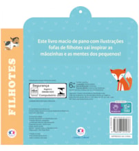 Livro Pano Filhotes - Livro sensorial de pano para bebês