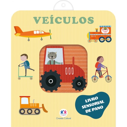 Livro Pano Veículos - Livro sensorial de pano para bebês