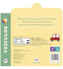Livro Pano Veículos - Livro sensorial de pano para bebês