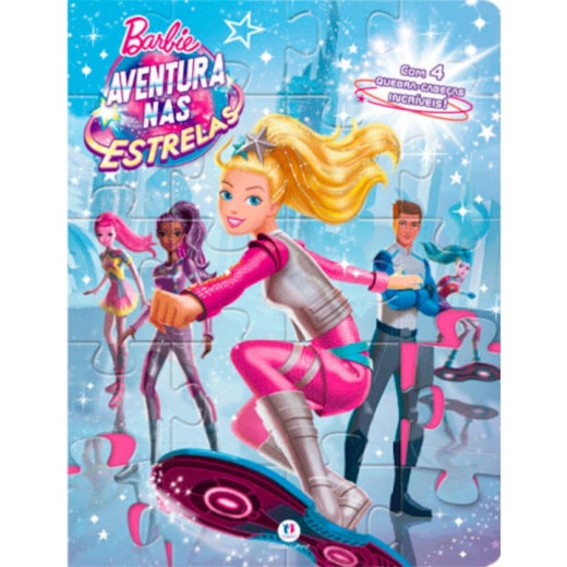 Livro Quebra-cabeça com 20 peças Barbie - Aventura nas estrelas
