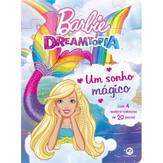 Livro Quebra-cabeça com 20 peças Barbie - Um sonho mágico