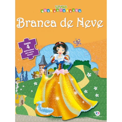 Livro Quebra-cabeça com 20 peças Branca de Neve