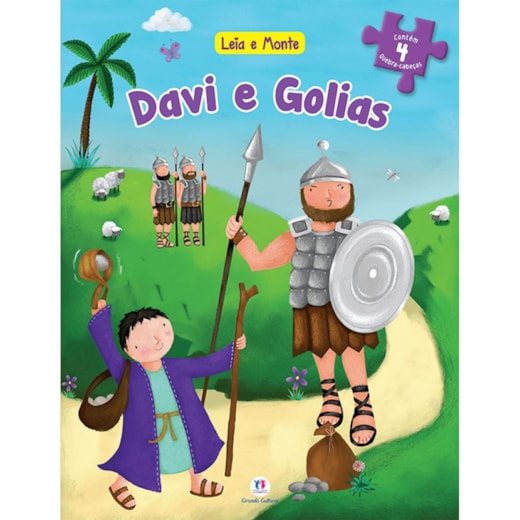 Livro Quebra-cabeça com 20 peças Davi e Golias