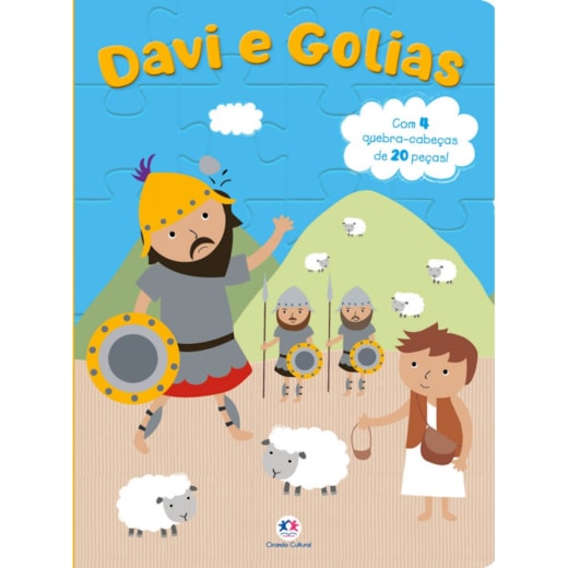 Livro Quebra-cabeça com 20 peças Davi e Golias