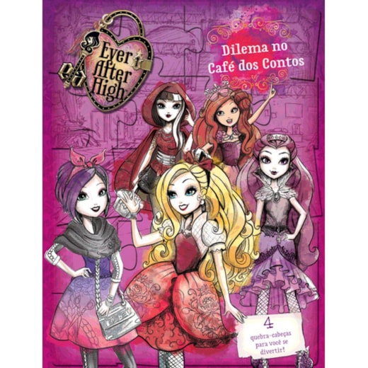 Livro Quebra-cabeça com 20 peças Ever After High - Dilema no café dos contos