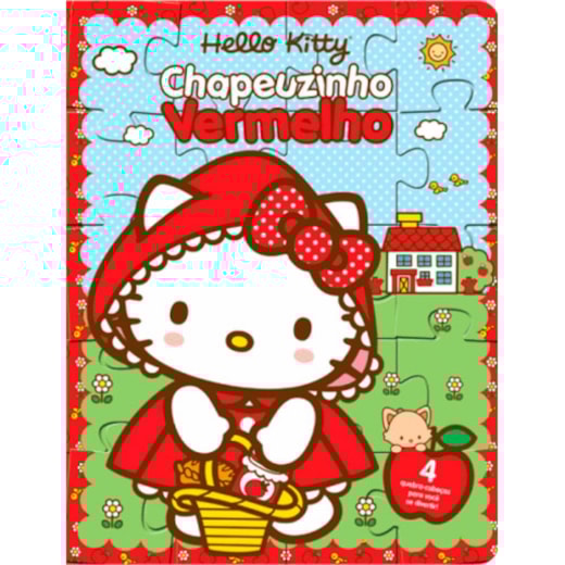 Livro Quebra-cabeça com 20 peças Hello Kitty - Chapeuzinho Vermelho