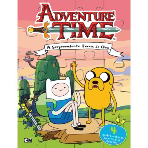 Livro Quebra-cabeça com 20 peças Hora de Aventura - A surpreendente terra de Ooo