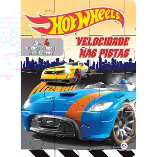 Livro Quebra-cabeça com 20 peças Hot Wheels - Velocidade nas Pistas