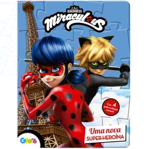 Livro Quebra-cabeça com 20 peças Ladybug - Uma nova super-heroína