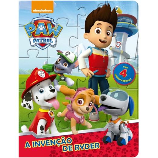 Livro Quebra-cabeça com 20 peças Patrulha Canina - A invenção de Ryder