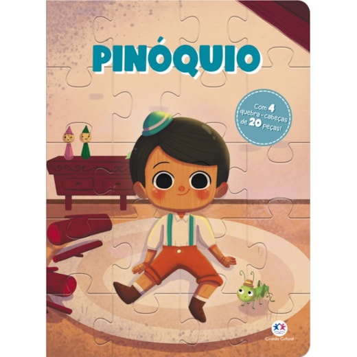 Livro Quebra-cabeça com 20 peças Pinóquio